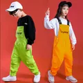 Kid Hip Hop Kleidung Schwarz Sweatshirt Tops Lose Bib Hosen für Mädchen Jungen Jazz Dance Kostüme