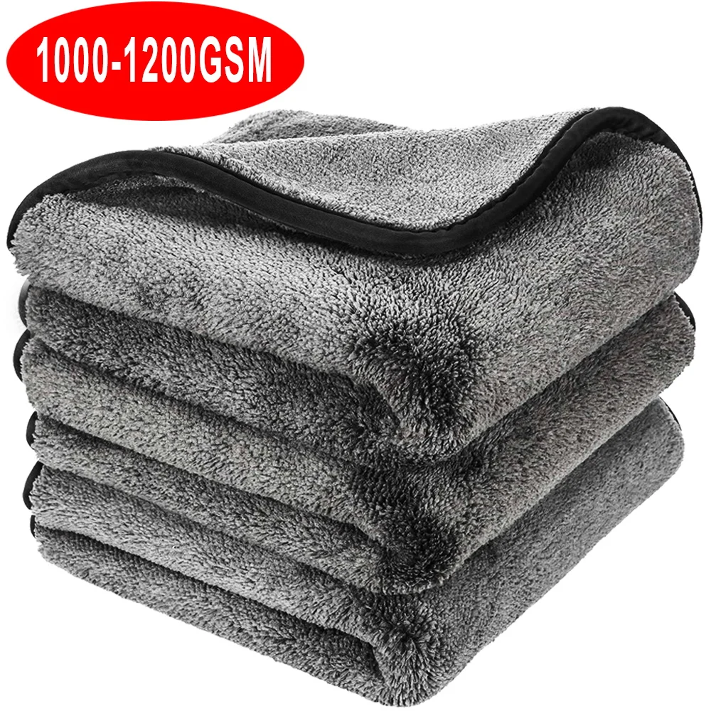 Auto waschanlage Mikro faser tuch 1200gsm Auto reinigung Detail trocknungs tuch Handtuch dicken Auto wasch handschuh Lappen für Küche Auto pflege tuch Image
