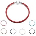 Modestil rotes Leder Seil Armband passen Pandora Original Charm Perlen für Frauen täglichen Schmuck