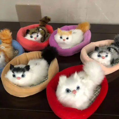 Stofftiere Schöne Simulation Tier Puppe Plüsch Schlaf Katzen Spielzeug mit Ton Kinder Spielzeug