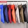 Fgkks 2023 Marke lässige Daunen jacke für Männer reine Baumwolle warme einfarbige Kapuzen mantel