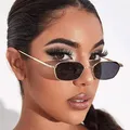 2022 mode Sonnenbrillen Frauen/Männer Luxus Marke Designer Zubehör Rahmen Gold Farbe Metall Rechteck