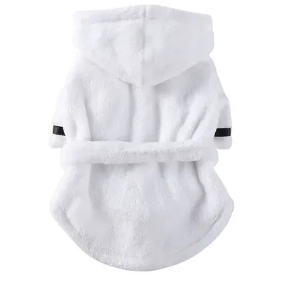 Haustier Hund Bademantel Hund Pyjamas Schlafen Kleidung Weiche Haustier Bad Trocknen Handtuch Image