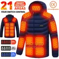 21 Bereiche elektrisch beheizte Jacke Winter Männer Frauen Motorrad jacke USB Heiz jacke beheizte