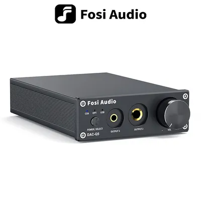Fosi Audio Q5 DAC Konverter USB Digital-Analog-Adapter ESS9018K2M Decoder & Kopfhörerverstärker & Mini-Stereo-Vorverstärker