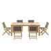 Corvus Payne 7-piece Outdoor Eucalyptus Dining Set with Folding Chairs