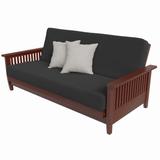 Denali Queen Warm Cherry Futon Set with Merlin Mattress and Cover