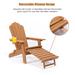 Folding Adirondack Chair with Pullout Ottoman with Cup Holder, Oversized, Poly Lumber - N/A