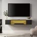 FITUEYES Floating TV Stand Wall Mounted Entertainment Center Black