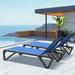 Patio Chaise Lounge Outdoor Aluminum Polypropylene Chair with Adjustable Backrest - N/A