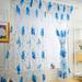 Wozhidaoke Curtains for Living Room 1 Pcs Vines Leaves Tulle Door Window Curtain Drape Panel Sheer Scarf Valances Curtains for Bedroom Blackout Curtains Blue 20*17*2 Blue