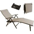 Cozy Aluminum Beach Yard Pool Folding Reclining Adjustable Chaise Lounge Chair (1 Pack Beige)