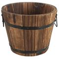 Wooden Planter Wooden Flower Bucket Decorative Rustic Flower Pot Succulents Planter for Garden