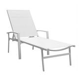 NUU GARDEN Outdoor Patio Chaise Lounge Chair Portable Folding Recliner Beach Chair Lounge Chair for Lawn Backyard Beach White