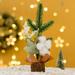 Christmas Mini Potted Wrought Iron Pine Needle Artificial Plant Ornament for Outdoor Garden Yard Decoration Gift