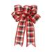 Christmas Linen Bow Christmas Wreath Decoration Red Christmas Wreath Bow Christmas Tree Decorations and Ornaments Bow Xmas Bows for Indoor and Outdoor Decoration