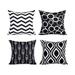 WANYNG Pillow Case Satin Pillowcases Standard Set of 2 Fashion Geometric Pillow Case Sofa Car Waist Throw Cushion Cover Home Decor 4PCS Black