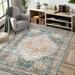 Area Rug Persian Washable Rugs Boho Oriental Small Entryway Rug Low-Pile Indoor Rug for Kitchen Print Distressed Doormat Carpet Non-Slip Throw Rug for Bathroom Entry Sink