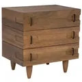 Noir David 3 Drawer Side Table - GTAB717DW-S