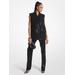 Michael Kors Pinstripe Sequined Crepe Sleeveless Blazer Black 2