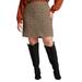 Plus Size Women's Button Up Mini Skirt by ELOQUII in Brown (Size 14)