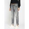 Relax-fit-Jeans GANG "94AMELIE", Damen, Gr. 29, N-Gr, grau (p.o.t.g. wash), Denim/Jeans, Obermaterial: 99% Baumwolle, 1% Elasthan, modisch, regular fit lang, Jeans, mit Used-Effekten, Topseller