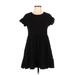 Lulus Casual Dress - Mini Crew Neck Short sleeves: Black Solid Dresses - Women's Size Medium