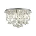 Searchlight 9986-6CC Mela Six Light Semi Flush Ceiling Light in Chrome with Crystal Glass Droplets