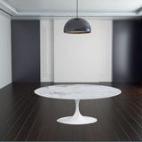 Design Garage Oval 35.5" L x 67" W Dining Table Marble/Granite/Metal in White | 29 H x 35.5 W x 67 D in | Wayfair MV-270MWD