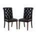 Charlton Home® Burnard Tufted Solid Back Side Chair Wood/Upholstered/Fabric in Black | Wayfair 31D3D883B9B748E886684BCC7270302A