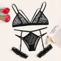 Ensemble de lingerie sexy en dentelle pour femme soutien-gorge et string sous-vêtements