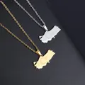 Fashion Lucky Stainless Steel Turkey Map Flag Gold Color Pendant Necklace Ladies Men Patriotic Star