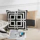 Home Decor Cushion Cover Black Grey 45x45cm Geometric Embroidery Pillow Cover Soft Cozy for living