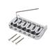 6 Strings Fixed Saddle Bridge Plate with Screws and Wrench for Electric Guitar Accessories Guitar Parts (Silver)