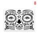 Ustorage 1Pc Halloween Funny Face Tattoo Stickers Creative Horror Temporary Makeup Dance Death Spirit Face Stickers