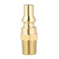 Brass 1/4 Inch Quick Gas Propane Quick Regulator Connector Kit Shutoff Connector for Outdoor Picnic BBQ Accessories (Golden)