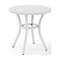 Maykoosh Coastal Cottage Outdoor Wicker Round Side Table White