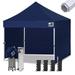 Eurmax Premium 10x10 Ft Ez Pop up Canopy Tent with Removable Sidewalls Bonus Wheeled Bag (Navy Blue)