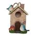 Hanging Bird House for Outdoor Decorative Resin Birdhouse for Garden Yard Balcony Bird Nest Bird Finches Swallows Hummingbird Sparrows Blue