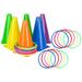 toss game for kids 1 Set of Soccer Cones Sports Training Cones Toss Game Cones Kids Toss Game Tool