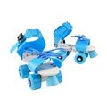 NUOLUX Children Adjustable Double Row Skating Patins Four Wheels Skates Shoes Children Gifts Size 25-32 (Blue)