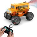 Walmeck Remote Control Car 1: 16 Remote Control Spray School Bus with LED Lights Simulated Off-Road Vehicle Toy for Kids Boys
