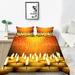 Duvet Cover Set Luxury Happy Christmas Golden Bedding Cover Set with Pillowcase Bedspreads Full (80 x90 )