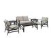Maykoosh Rustic Recluse 6Pc Outdoor Metal Conversation Set Oatmeal/Oil Rubbed Bronze - Loveseat Coffee Table 2 Armchairs & 2 Side Tables