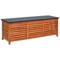 Anself Outdoor Storage Box with Bench Seat Eucalyptus Wood Deck Box Wooden Storage Container Garden Tool Organization for Patio Lawn Poolside Backyard 59.1 x 19.7 x 21.7 Inches (W x D x H)