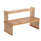 moobody Countertop Bamboo Plant Shelf Bamboo Flower Pot Stand Balcony Flower Rack Cabinet Organizer Multi-Function DIY Desktop Storage Rack for Living Room Bedroom Kids Room