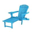 Oceanic Collection Adirondack Chaise Lounge Chair Foldable cup and glass holder built in ottoman