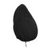 Garden Patio Hanging Chair Cover Black with Zipper Adjustable Drawstring Durable Material Accessory Windproof Oxford Cloth 115x190cm