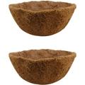 Kukuzhu 2 Packs Round Coco Replacement Liners Coconut Fiber Planter Hanging Baskets for Hanging Baskets Planters Flowers Vegetables (14 inches)