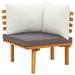 Patio Corner Sofa with Cushions Solid Acacia Wood